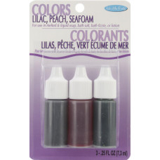 Набор жидких красителей для мыла - фиолетовый,персиковый и морской волны(530 07)