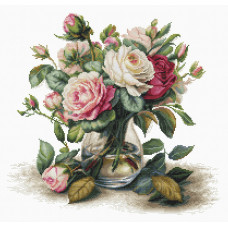 Набір для вишивання хрестиком Luca-S Ваза з трояндами (B7026)
