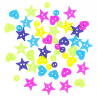 Набір декоративних ґудзиків Jesse James & Co Неонові мікро-форми (7703)