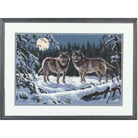 Набір для вишивання Dimensions Вовки у ночі (12153)