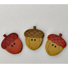 Набір дерев'яних гудзиків Only Жолуді 2,7х2,3 см, 3 шт (789-33021)