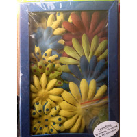 Шовкові квіти Petaloo Daisy Box Blend Large - Yell/Browns (1240-226)