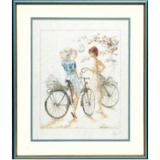 Набір для вишивання хрестиком LanArte Дівчата на велосипедах (PN-0007949)