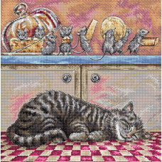 Набір для вишивання хрестиком Luca-S Коли кіт спить (L8072)