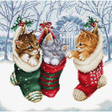 Набір для вишивання хрестиком Luca-S Снігові кошенята (L8087)