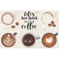 Набір для вишивання хрестиком Luca-S Життя надто коротке для поганої кави (L8097)