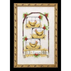 Схема для вышивки крестом Mirabilia Designs Three French Hens - 12 Days of Christmas (NC143)