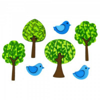 Набір гудзиків Jesse James Ліс з пташками (8322)