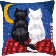 Набір для вишивання хрестиком Vervaco Подушка Кішки вночі (PN-0008598)