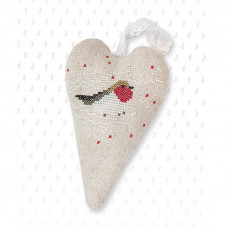 Набір для вишивання хрестиком Luca-S Новорічна іграшка Серце зі снігурем (JK006)