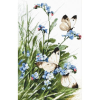 Набір для вишивання хрестиком LETISTITCH Метелики та сині квіти (LETI 939)