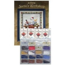 Набор для вышивки с бисером и пуговицами Santa's Workshop от Jim Shore (JSP001E)