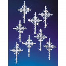 Набор для создания елочных украшений Кристальные крестики (BOK 5536)