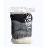 Набір вовни для валяння Лавка Художника №029 Сіро-чорні тони (МШ-NK-029R)