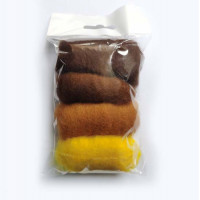 Набір вовни для валяння Крамниця Художника №035 Коричнево-жовті тони (МШ-NK-035R)