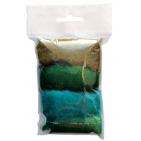 Набір вовни для валяння Крамниця Художника №10 ЗЕЛЕНІ ТОНА (МШ-NK-010R)