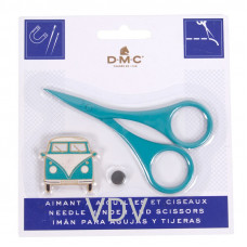 Набір аксесуарів для рукоділля (ножиці + магнітний тримач для голки), бірюзовий, DMC (U2362/5)